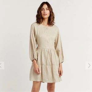 DISSH LENORE BEIGE LINEN MINI DRESS